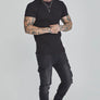 SikSilk - Ribbed T-Shirt - Black