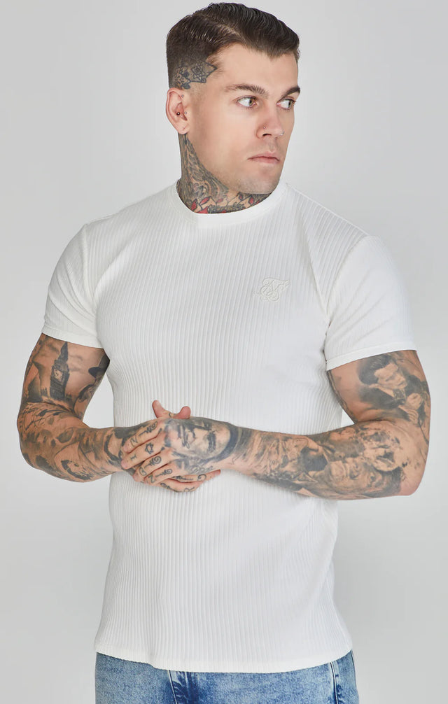 SikSilk - Ribbed T-Shirt - White