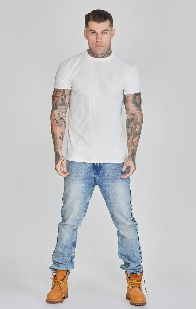 SikSilk - Ribbed T-Shirt - White