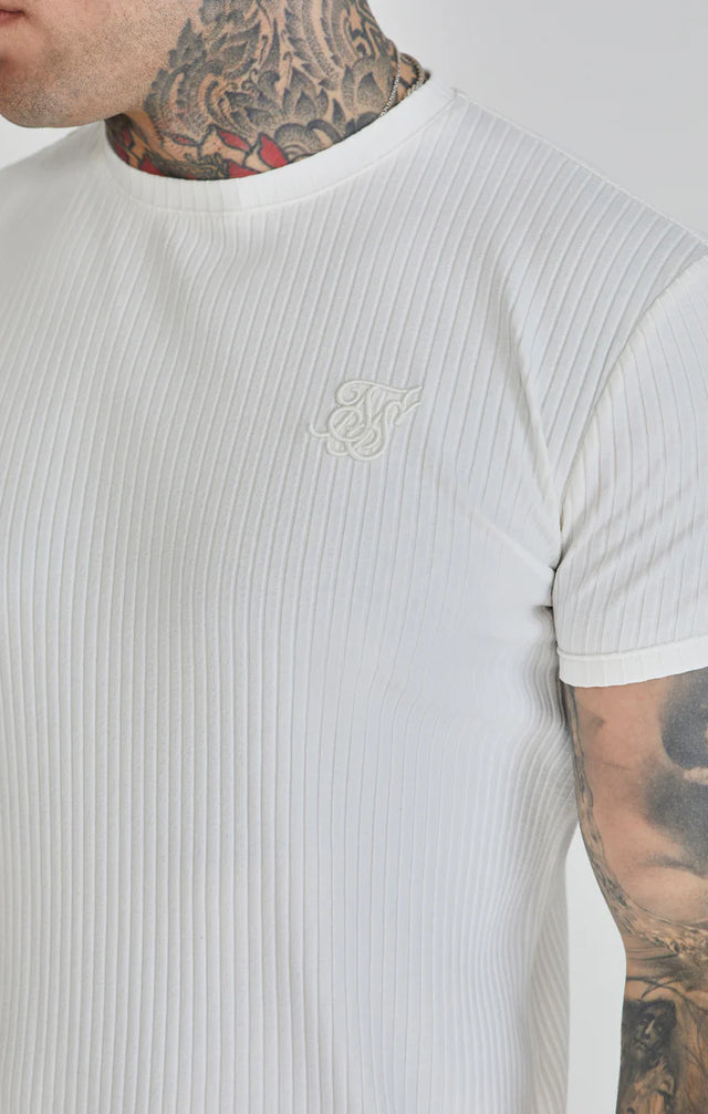 SikSilk - Ribbed T-Shirt - White