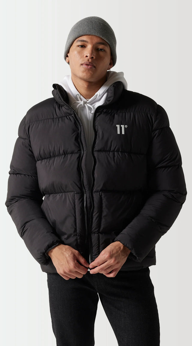 11 Degrees - Panel Puffer Jacket - Black