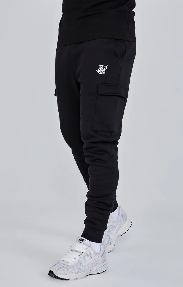 SikSilk - Black Essential Cargo Jogger