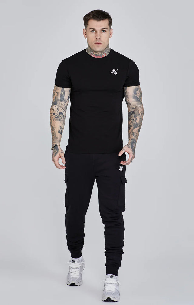 SikSilk - Black Essential Cargo Jogger