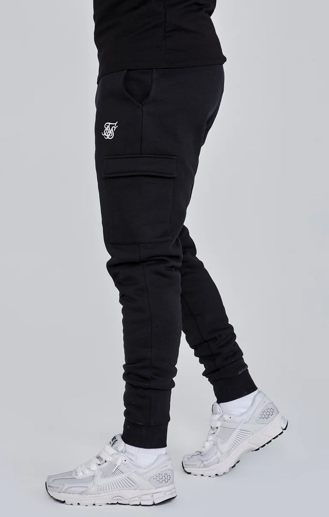 SikSilk - Black Essential Cargo Jogger