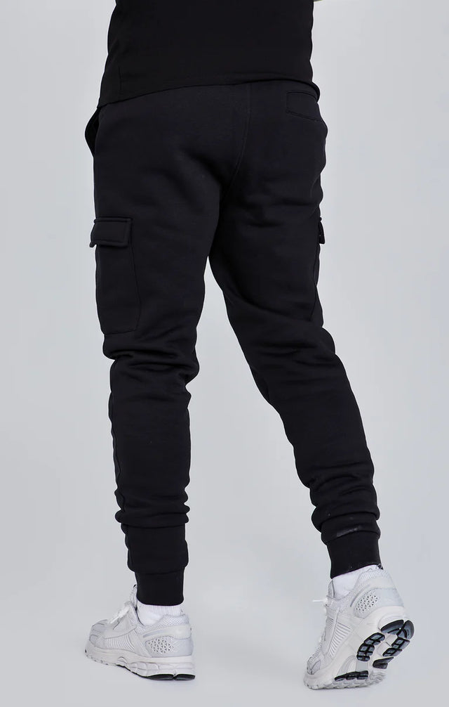 SikSilk - Black Essential Cargo Jogger