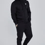 SikSilk - Black Essential Zip Through Funnel Hoodie