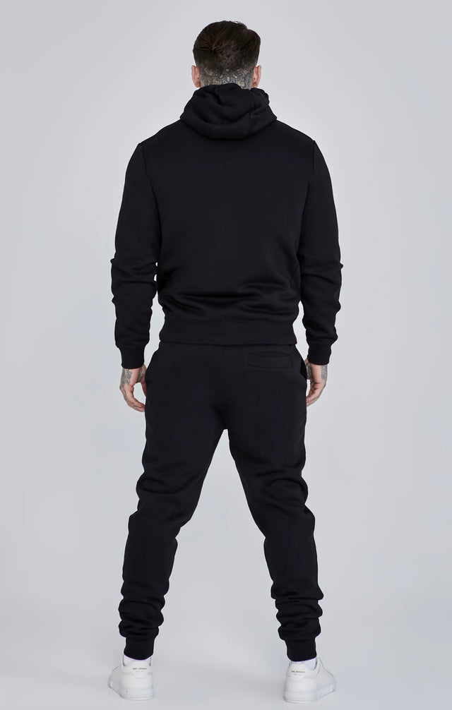 SikSilk - Black Essential Zip Through Funnel Hoodie