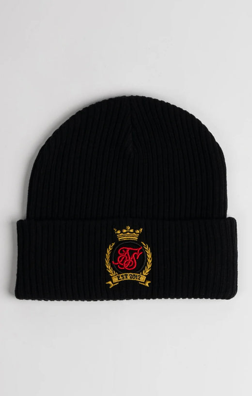 SikSilk - Black Crest Beanie Hat