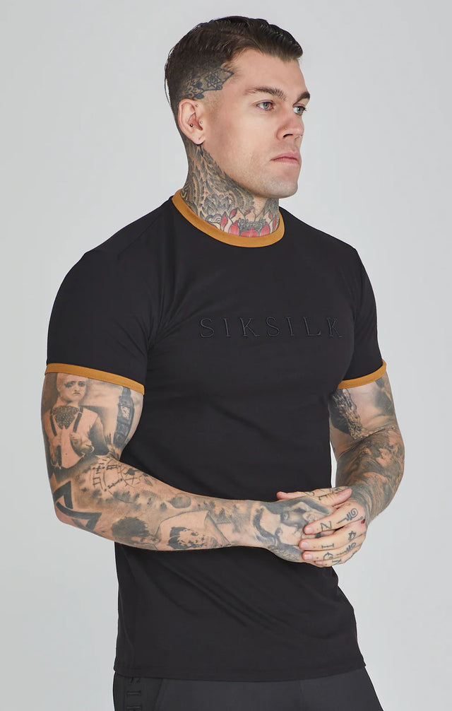 SikSilk - Black Ringer T-Shirt