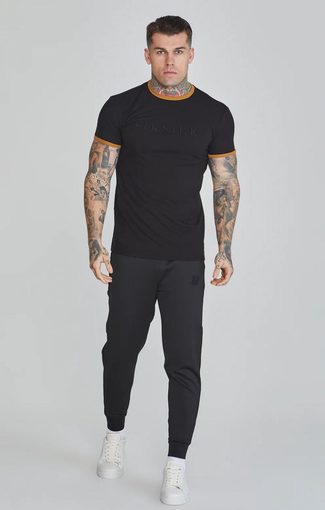 SikSilk - Black Ringer T-Shirt