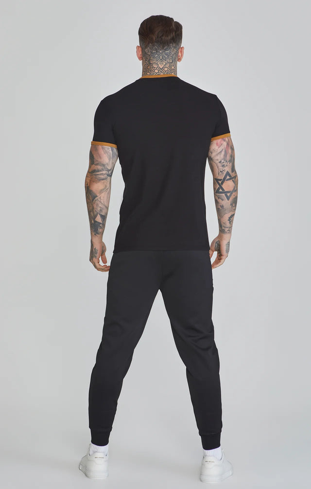 SikSilk - Black Ringer T-Shirt