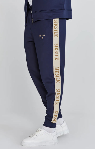 SikSilk - Navy Muscle Fit Joggers