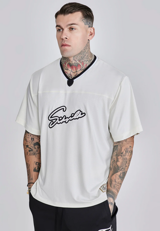 SikSilk - Ecru Football T-Shirt