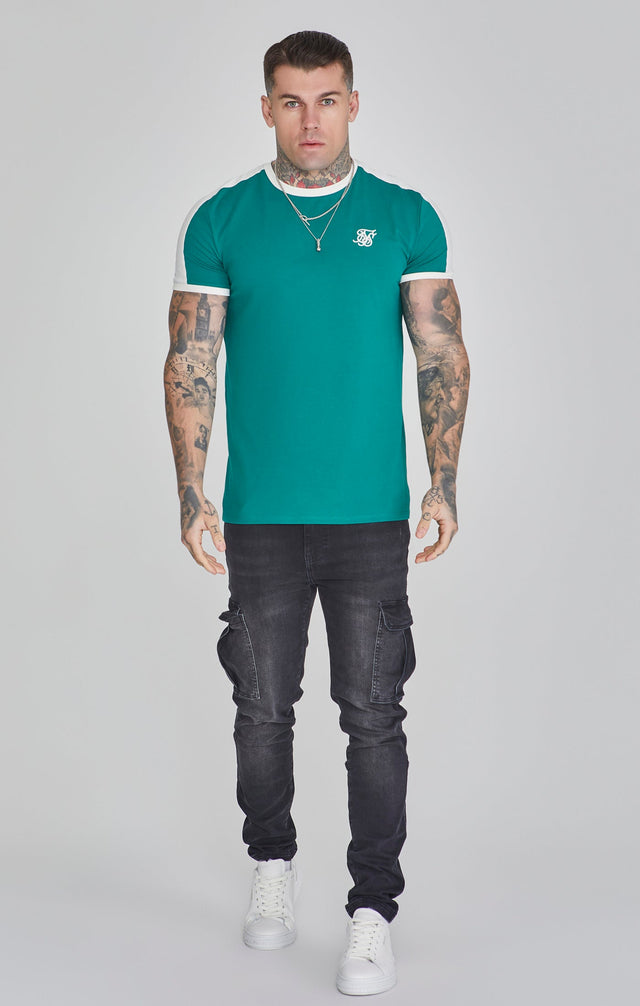SikSilk - Ringer T-Shirt - Green