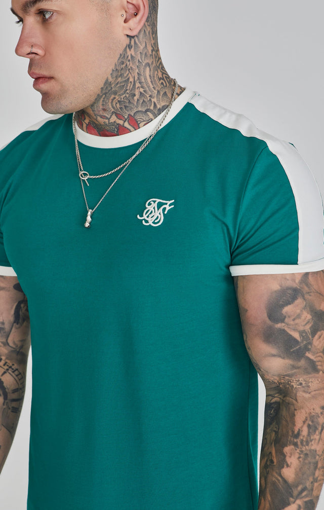 SikSilk - Ringer T-Shirt - Green