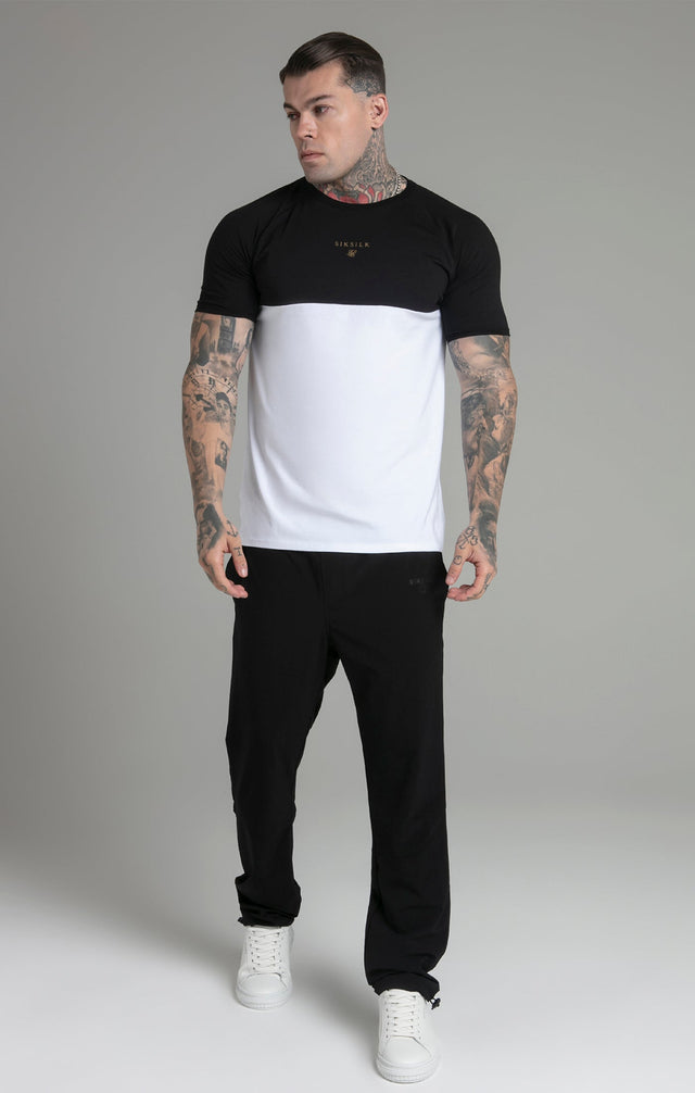 SikSilk - Black,White Cut and Sew T-Shirt