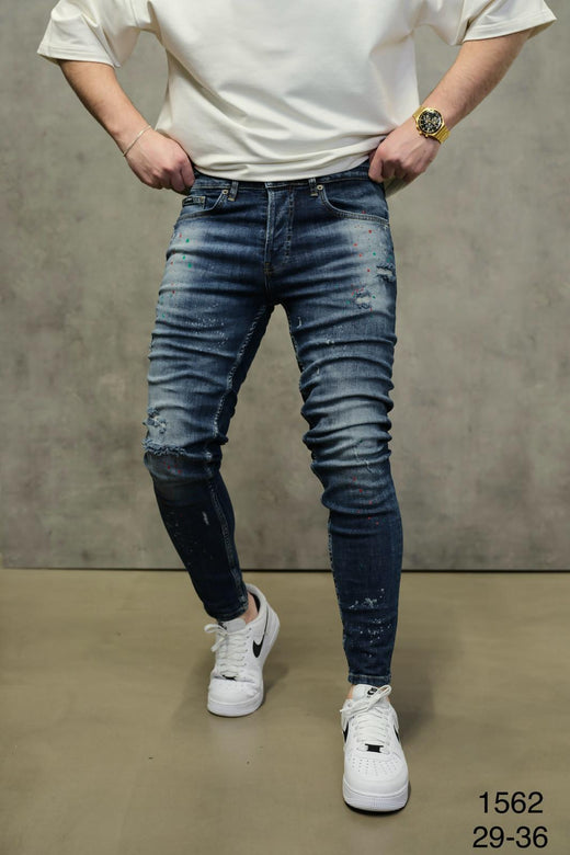 2Y Premium - Painted Blue Jeans