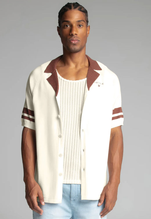SikSilk - Ecru Retro Resort Shirt