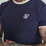 SikSilk - Navy Ringer T-Shirt