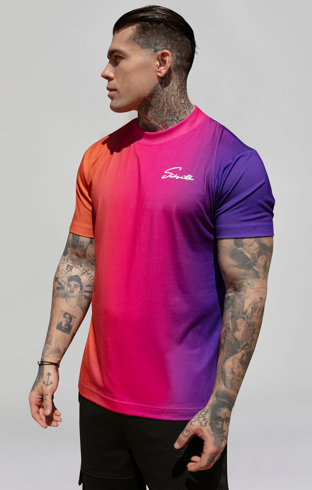 SikSilk - Pink,Purple Script Fade T-Shirt