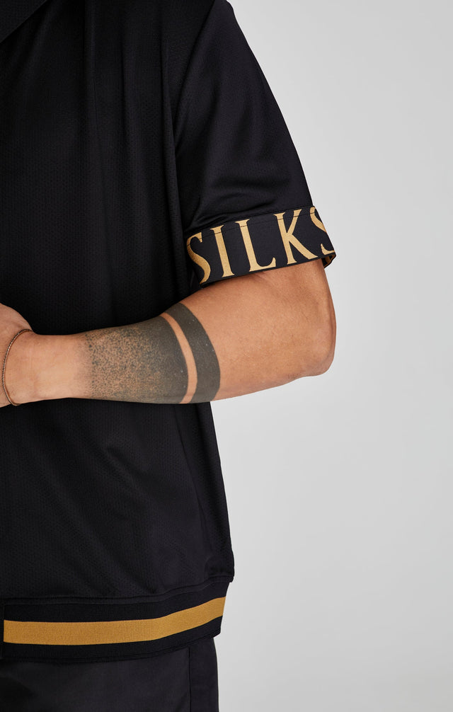 SikSilk - Black Dynamic Bowling Shirt