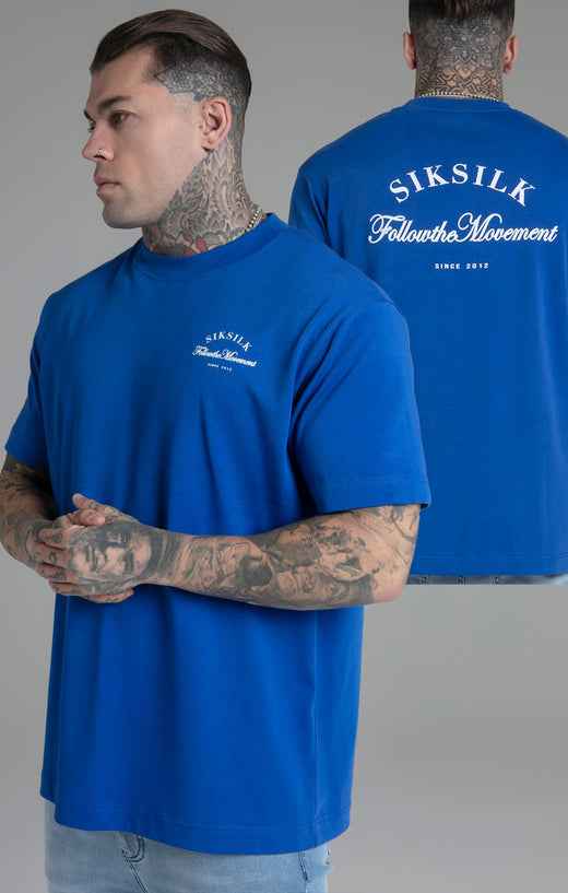 SikSilk - Blue Graphic T-Shirt
