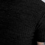 SikSilk - Black Rib Knit T-Shirt