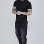 SikSilk - Black Rib Knit T-Shirt