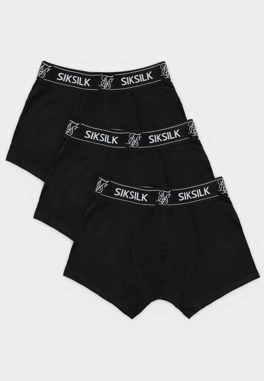 SikSilk - Black 3 Pack Boxer Short
