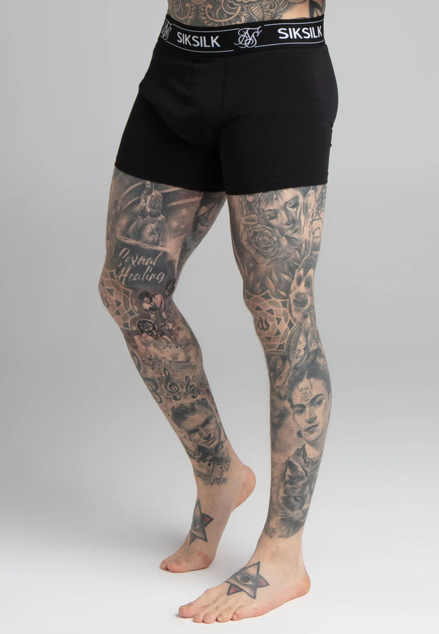 SikSilk - Black 3 Pack Boxer Short