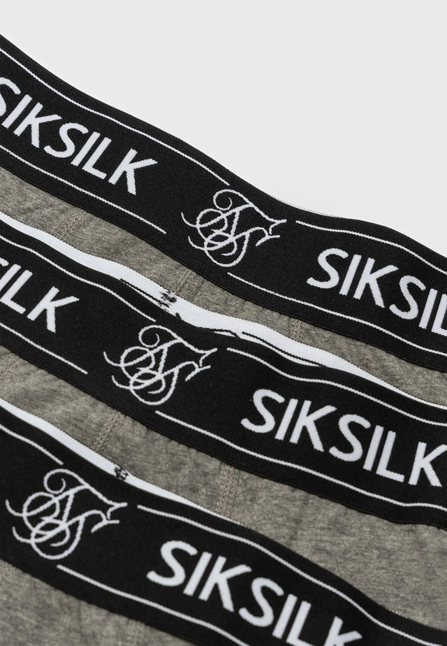SikSilk - Grey Pack Of 3 Boxers