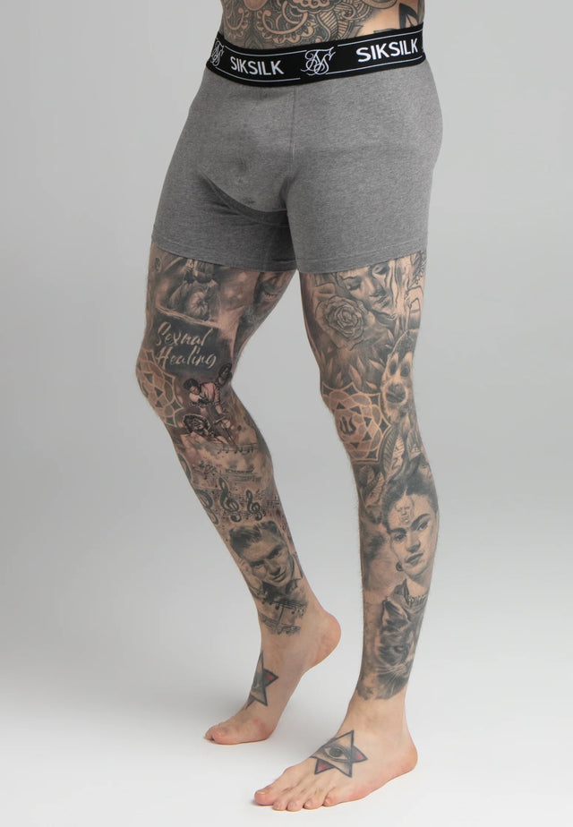 SikSilk - Grey Pack Of 3 Boxers