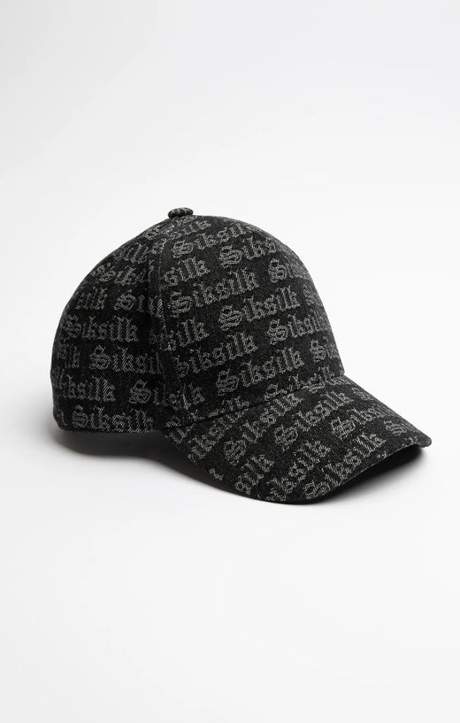 SikSilk Jacquard Denim Trucker Cap - Black