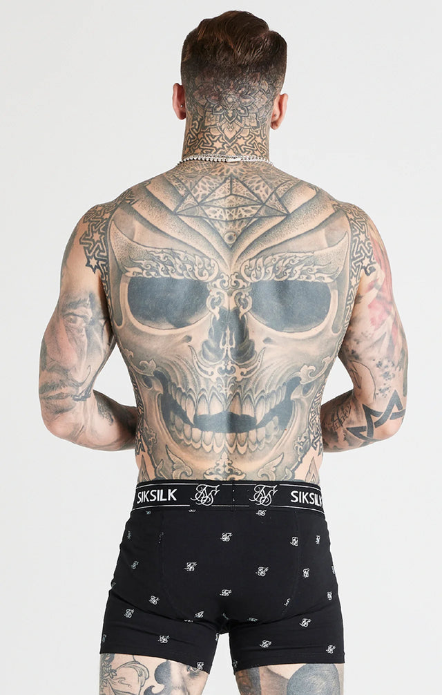 SikSilk - Black 3Pk Logo Boxer