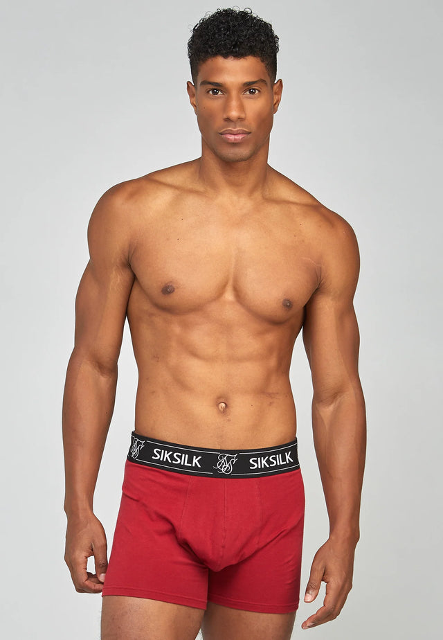 SikSilk - Multi 3Pk Boxer - Black, Navy, Burgundy