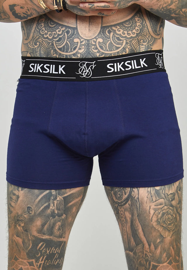 SikSilk - Multi 3Pk Boxer - Black, Navy, Burgundy