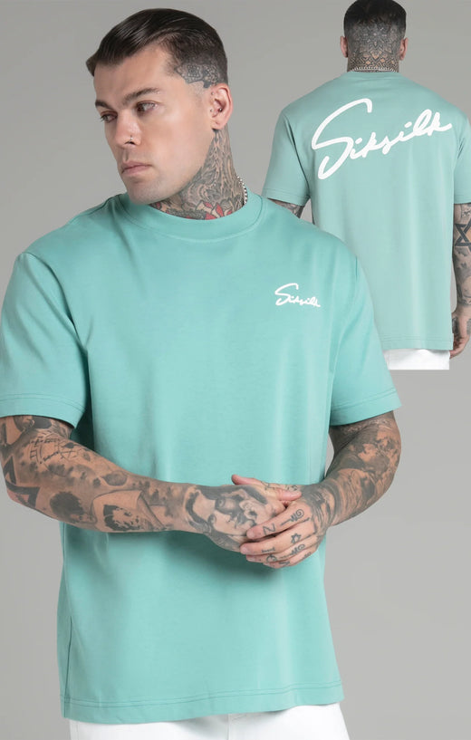 SikSilk - Script T-Shirt - Green