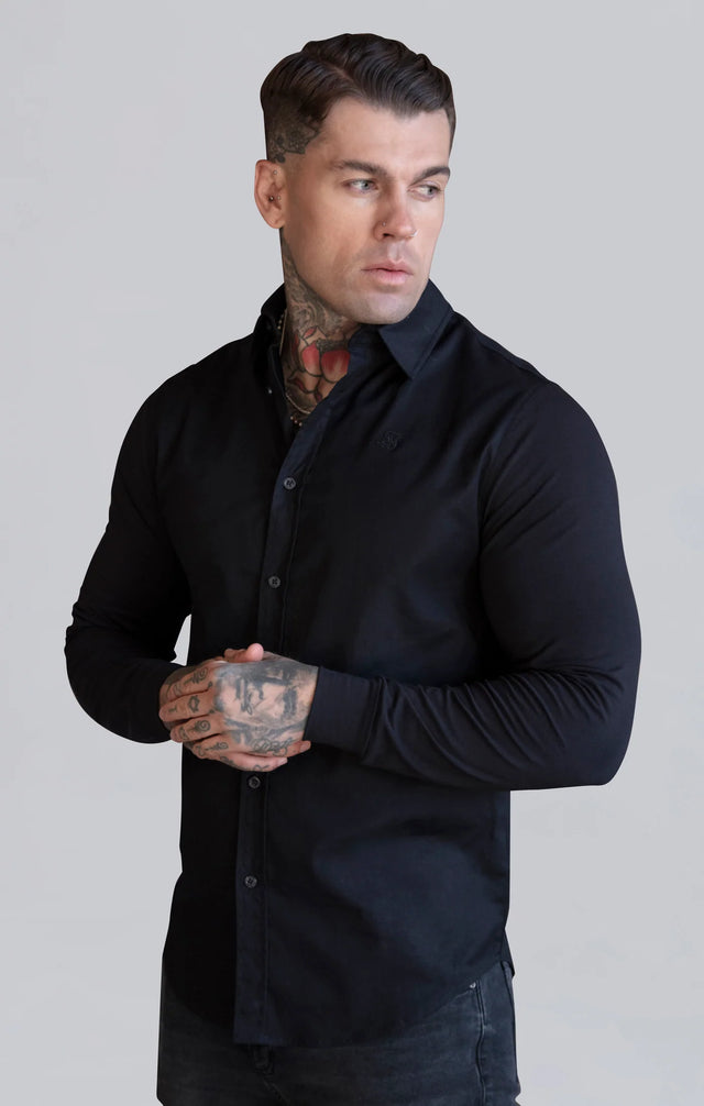 SikSilk - Black Essentials Long Sleeve Shirt