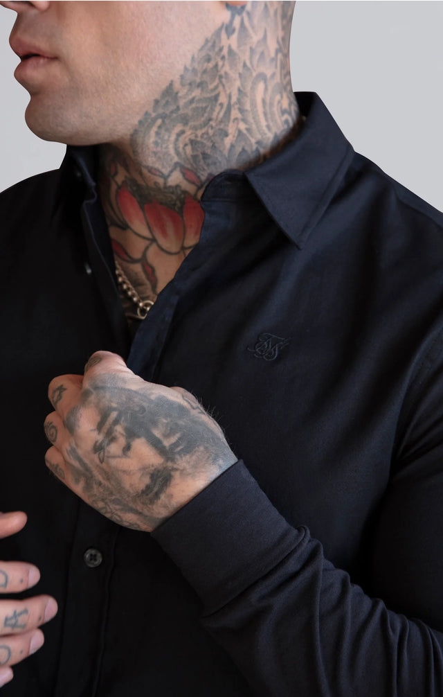 SikSilk - Black Essentials Long Sleeve Shirt