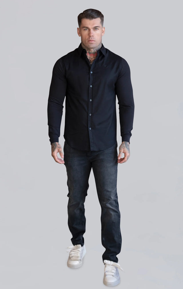 SikSilk - Black Essentials Long Sleeve Shirt