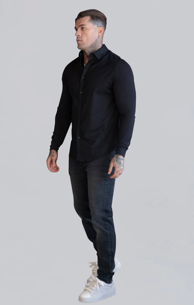 SikSilk - Black Essentials Long Sleeve Shirt