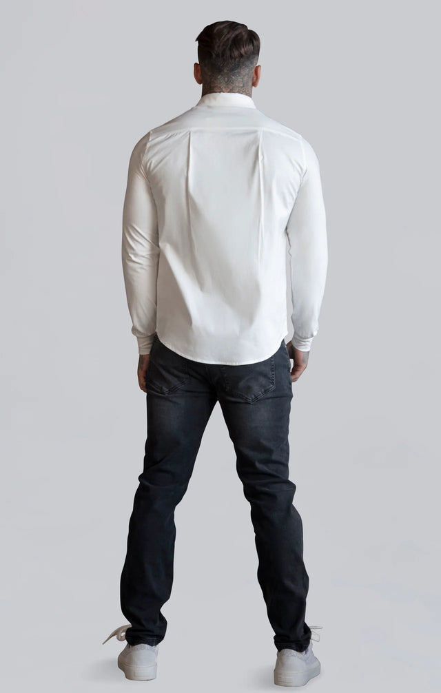 SikSilk - White Essentials Long Sleeve Shirt