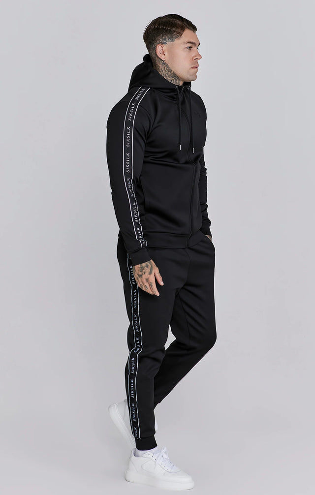 SikSilk - Black Hoodie and Joggers Set