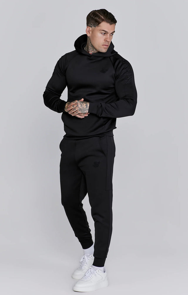 SikSilk - Black Hoodie and Joggers Set