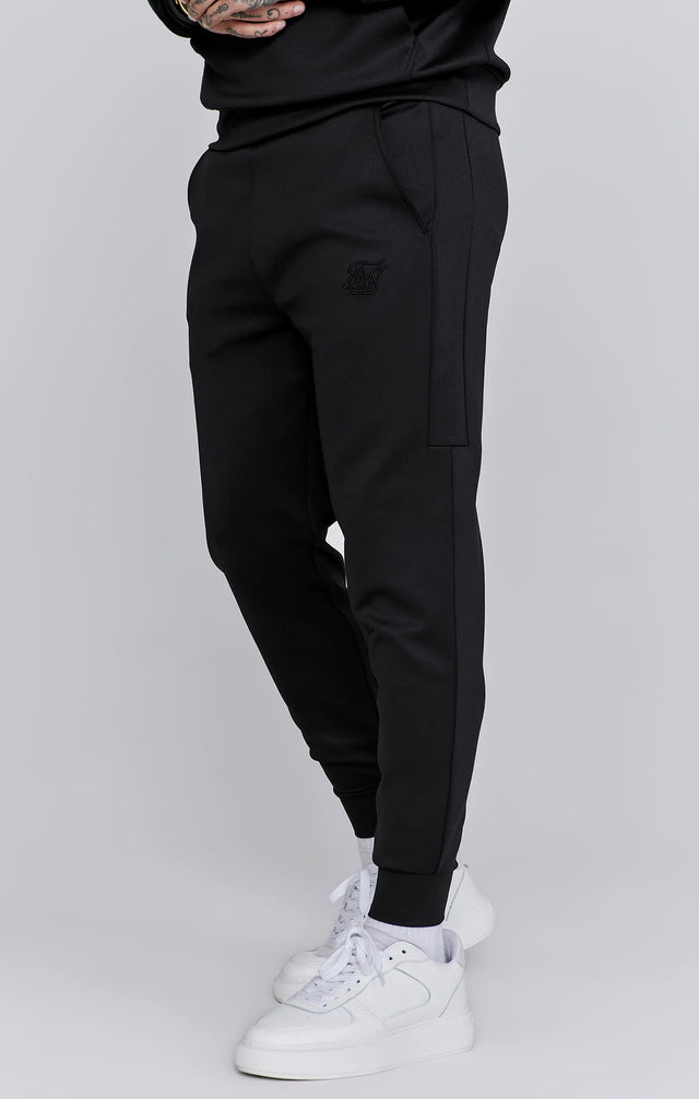 SikSilk - Black Hoodie and Joggers Set