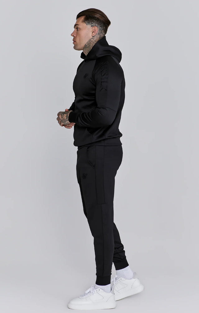 SikSilk - Black Hoodie and Joggers Set