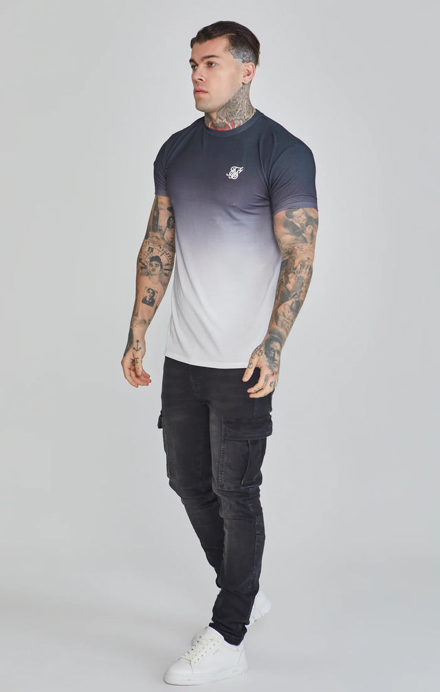 SikSilk - Black White Fade T-Shirt