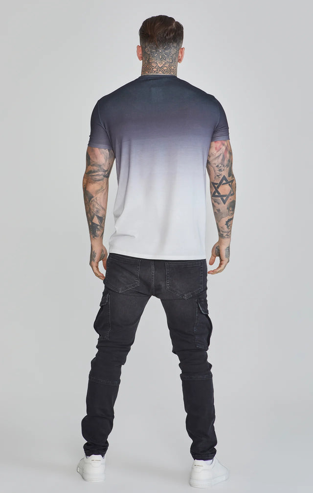 SikSilk - Black White Fade T-Shirt