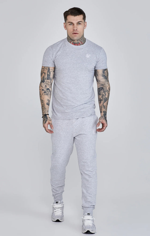 SikSilk - Grey Marl Essentials Joggers