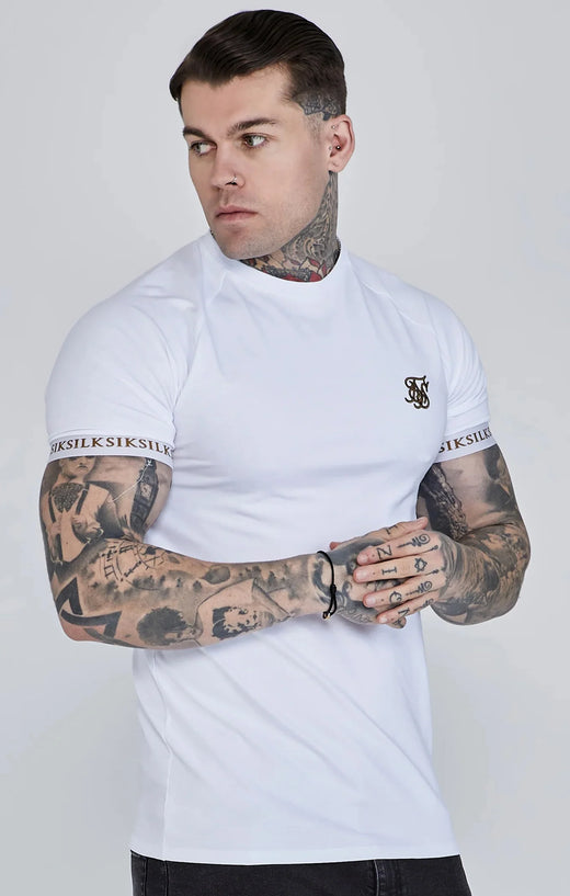 SikSilk - White&Gold Tech T-Shirt